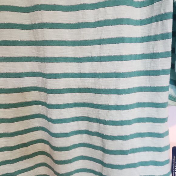 WEST MARINE GREEN STRIPE w/ Metallic Silver BEACHSIDE TOP SIZE XL NWTS - Picture 12 of 12